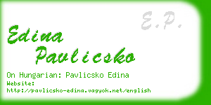 edina pavlicsko business card